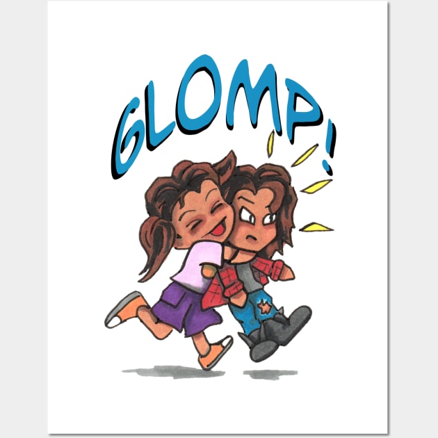 Twin Glomp! Wall Art by Reel Fun Studios